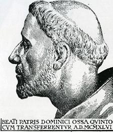Perfil de Santo Domingo de Guzman, fundador de los dominicos, orden importante en la fundacion de colegios de Canarias.